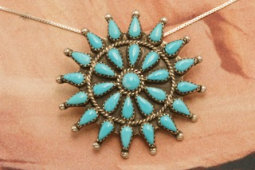 Genuine Sleeping Beauty Turquoise Sterling Silver Pendant/Brooch